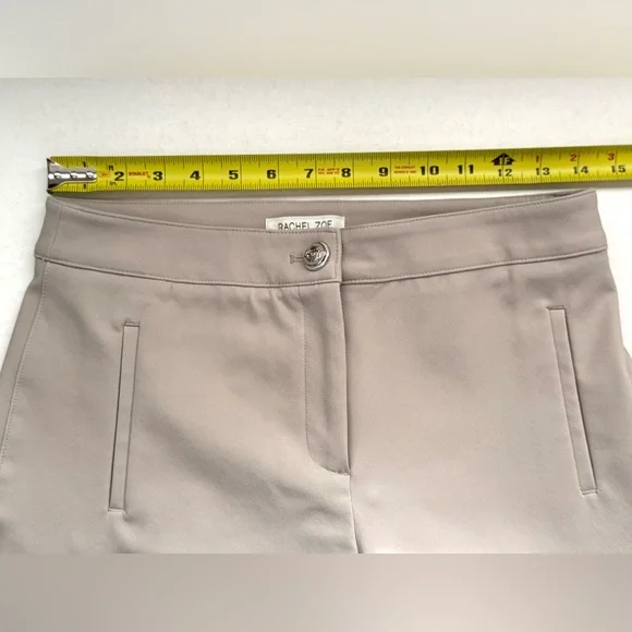 EUC‎ Rachel Zoe Mid Rise Straight Leg Beige Pants Size 4 - Picture 11 of 15